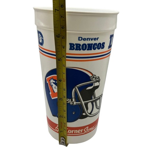 Vintage 1980er Denver Broncos Plastikbecher Eckladen Promo, 7" hoch - Bild 5 von 6