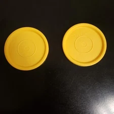 Tupperware Lot of 2 3" Replacement Lids Yellow #297 Tumbler or Snack Cups