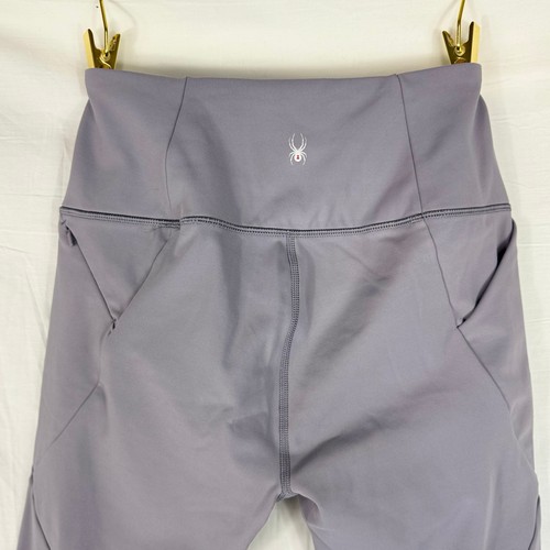 Spyder Fleece gefütterte Leggings Damen mittelgrau mit Taschen Sportbekleidung - Bild 6 von 8