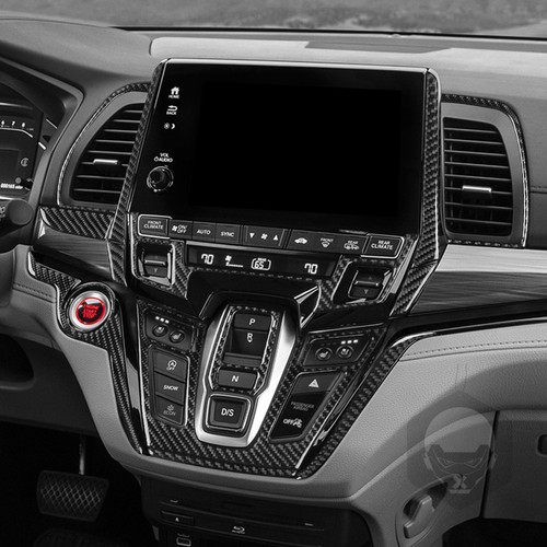 13Pcs Real Carbon Fiber Center Console AC CD Panel Cover For Honda Odyssey 18-25 - Picture 8 of 23