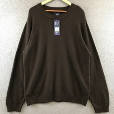 New GAP Men's Brown Textured Knit Crewneck Sweater Size XXL