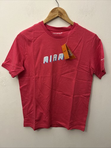 McLaren Junior Miami T-Shirt Neon Grafik 35 Brust Rote Beete Lila Größe JL - Bild 1 von 11