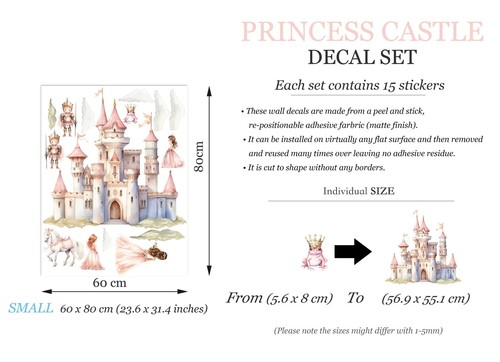 Enchanting Princess Castle Wall Decal Set - Gallant White Horse - BR468 - Bild 6 von 7