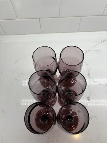 Vintage LIBBEY Majestic Plum Wine Glasses - Set of 6 - Picture 8 of 11