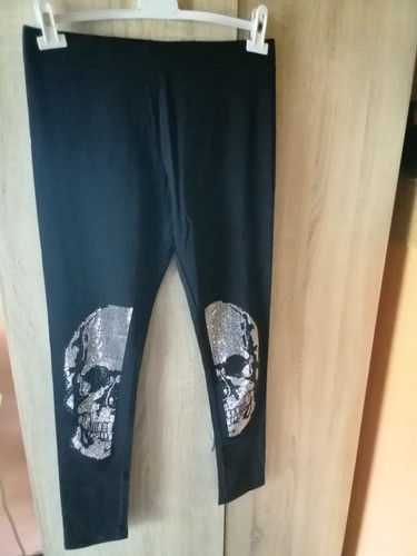 Damen Set Legging+Shirt, Schwarz Gr. 36 Totenkopf Legging - Bild 2 von 5
