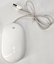 NEW! OB Apple Mighty Mouse MB112/LLA (‎‎A1152) Wired 360-Degree Scrolling White