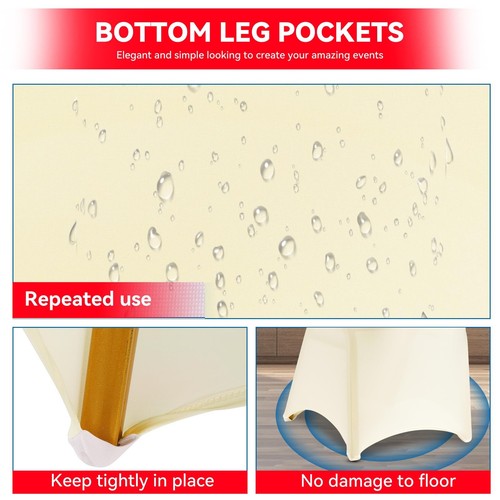 100 Pcs Ivory Stretch Chair Covers - Premium Polyester Spandex Slipcovers for... - Picture 4 of 6