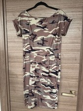 SHEIN Women's Camouflage Bodycon T-Shirt Dress | Size M US 6 | Short Sleeve