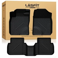 LASFIT Floor Mats for Honda Civic 2022-2026 1st & 2nd Row TPE Black All Weather