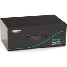 Black Box Wizard KVM Switch Dual-Link DVI Tri-Head w/ USB True Emulation KV2304A