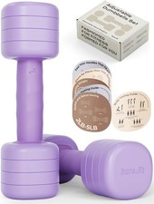8lb Adjustable Dumbbell Set Light Hand Weights Women Strength Training Purple
