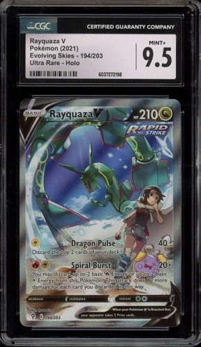 Pokemon Rayquaza V Evolving Skies Full Alt Art #194 CGC 9.5