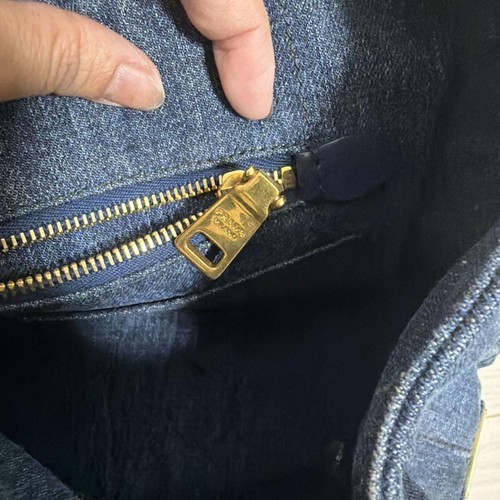 Bolso de Mano Prada Canapa M Denim A4 Azul Índigo Unisex #3 - Imagen 10 de 12