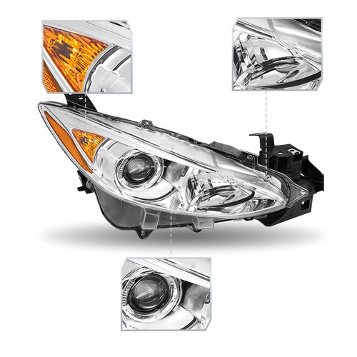 For 2014-2016 Mazda 3 Projector Clear Housing Halogen Headlight Left&Right Set - Picture 3 of 6