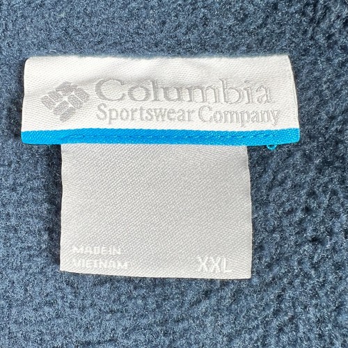 Columbia Mens Blue Fleece Vest Full Zip Stand Collar Embroidered Logo XXL - Picture 6 of 9