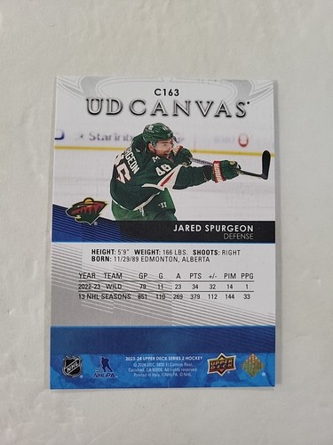 2023-24 Upper Deck Hockey Series 2 Jared Spurgeon UD Canvas Minnesota Wild #C163 - Picture 2 of 2
