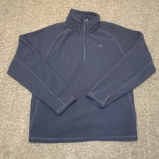 The North Face 1/4 Zip Fleece Jacket Mens Small Navy Blue Polyester