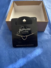 New Gold Heart Necklace by Jasmine Lane Jewelry Co. Adjustable 16" to 18" Chain