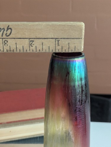 Art Nouveau Loetz Czech Kralik Purple Carnival Iridescent Glass Vase Antique Art - Picture 11 of 23