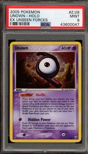 Pokemon Unown EX Unseen Forces Holo Rare #Z/28 PSA 9 Mint