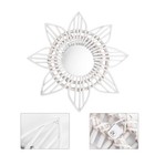 1 Stück Rattan Weben Wandspiegel Hotel Dekorativer Schminkspiegel Weiß