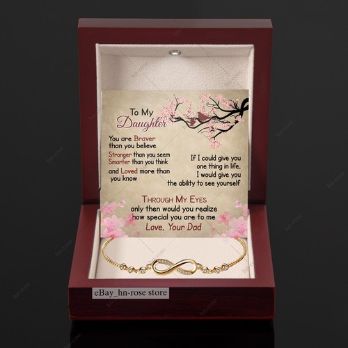 To My Daughter Sentimental Infinity Bracelet From Dad Keepsake Jewelry Gifts - Picture 14 of 15