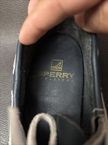 SPERRY Child Nautical Core Navy Blue White Leather Loafers Style 3594 SZ 2w - Picture 7 of 10