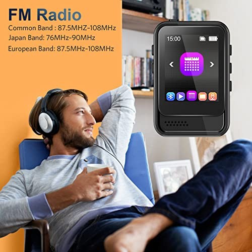 MP3 Player mit Bluetooth, tragbarer Musikplayer mit Lautsprecher und Micro SD 16GB - Bild 2 von 6