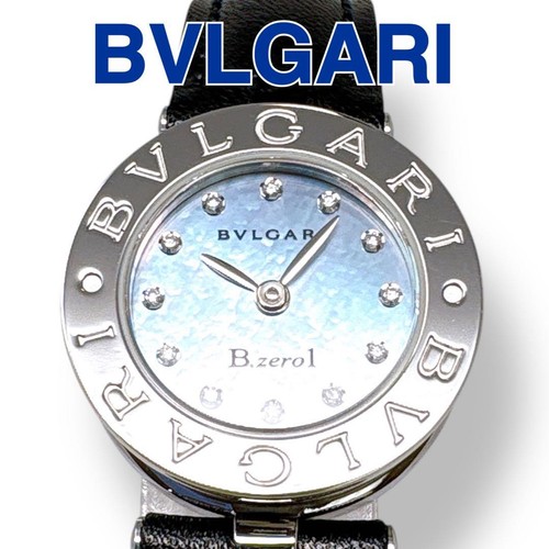 Bvlgari BZ22S Diamond Blue Shell Ladies Watch Luxury Jewelry Used