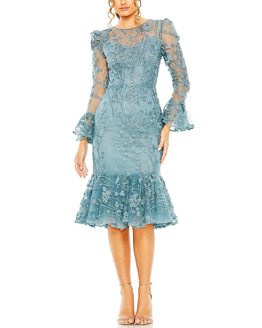 Женское платье с высоким воротом, украшенное оборками на запястье от Mac Duggal