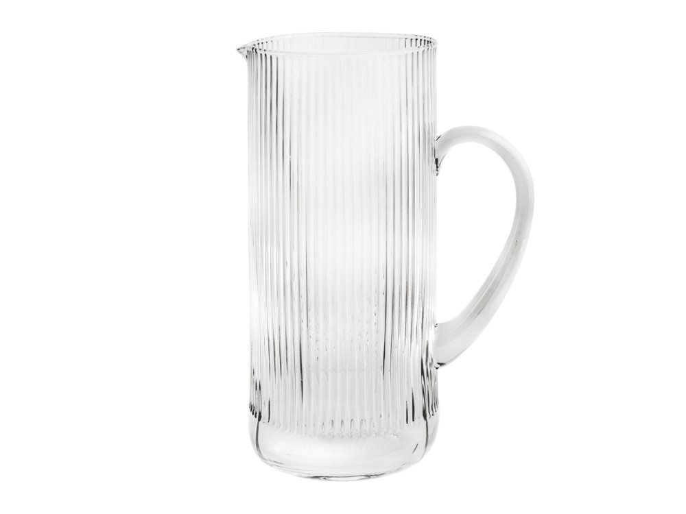 H&H Venus Pitcher In Transparent Grooved Glass 2L