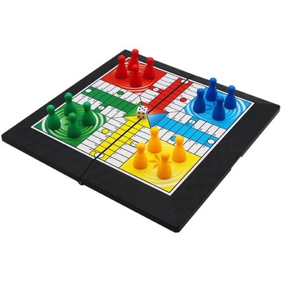 Bright Contrast Ludo Board Game Compacts Storage Travel Essential for Family Fun