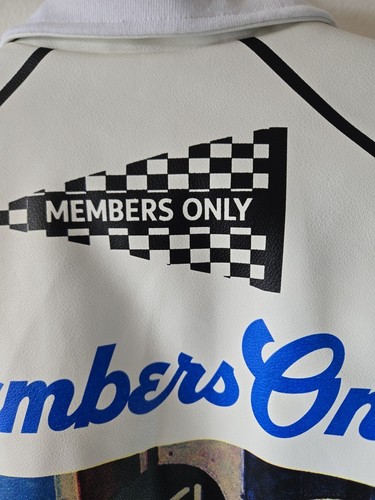 Members Only Racing Motorrad Kunstleder durchgehender Reißverschluss Bomberjacke Herren Small " - Bild 4 von 7