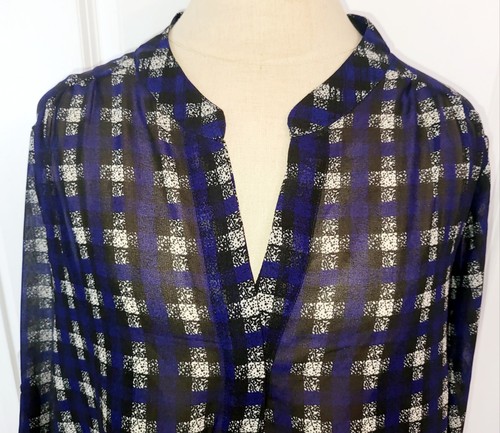 Antilia Femme Damen schwarz und blau Geometrisches Muster Tunika Bluse Top Größe 2X - Bild 2 von 6