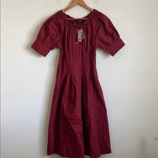 J. Crew Women's Cinched-waist shirt-dress Size Petite 8 Red Color