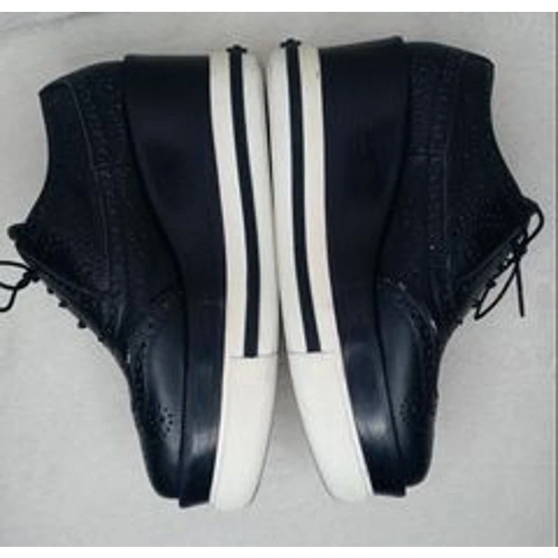 Miu Miu Cuña Negro Brogue Cuero Oxford Zapatos Plataforma Talla 38 Y2K Años 90 Años 80  Foto 4 de 4