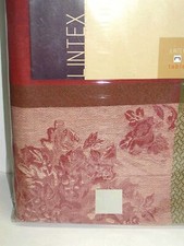 Lintex Tablecloth ~ Harvest Bouquet Red Orange Green Tan ~ 70" Round **NEW**