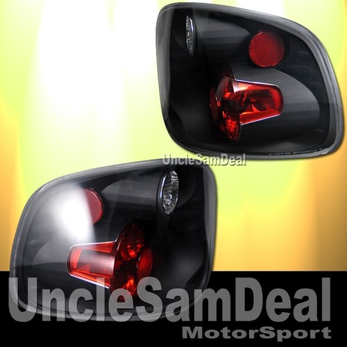 97-00 FORD F150 ALTEZZA CLEAR LENS BLACK TAIL LIGHTS HOUSING PAIR DIRECT FIT - Picture 2 of 3