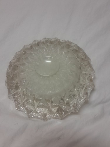Vintage Ashtray Lead Crystal Cut Clear Glass Starburst Diamond Design Heavy - Picture 4 of 5