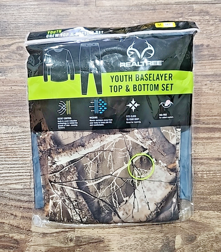 Realtree Youth Baselayer Top & Bottom Thermal Set Scent Control Medium Size 8 - Picture 4 of 7