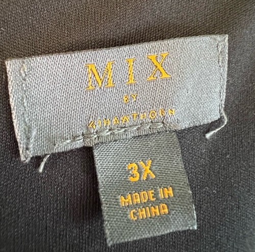 Abito Mix By 41 Hawthorne taglie forti 3X nero scollo a V cappuccio manica lunghezza ginocchio - Foto 5 di 7