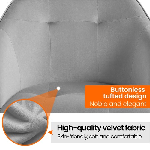 Modern Velvet Chair Home Office Chair Makeup Vanity Chair Swivel Computer Chair - Picture 29 of 42