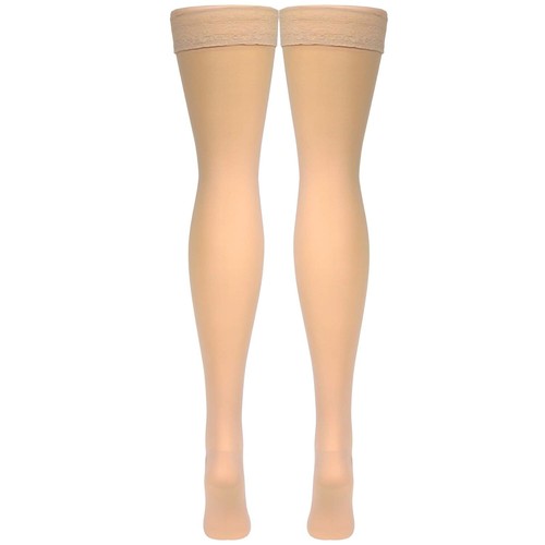 TRUFORM TruSheer Thigh Highs Lace Top 30-40mmHg (Beige) Large - Picture 3 of 5