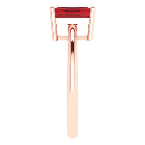 1.75 cttw Solitaire Simulated Ruby Engagement Ring - 14K Solid Gold (Rose Gold) - Picture 3 of 11