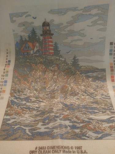 Dimensions Sunset 13129 Sea Cliff Lighthouse Cross Stitch Kit 2002 11x14 + Bonus - Picture 5 of 5