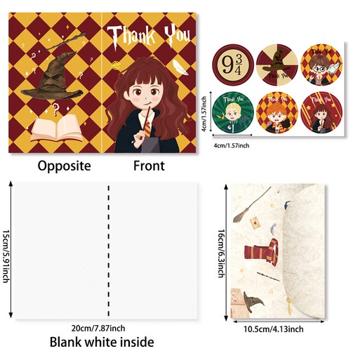 12pcs Magic Wizard Thank You Cards with 12pcs Envelope for Party Supplies - Picture 2 of 7