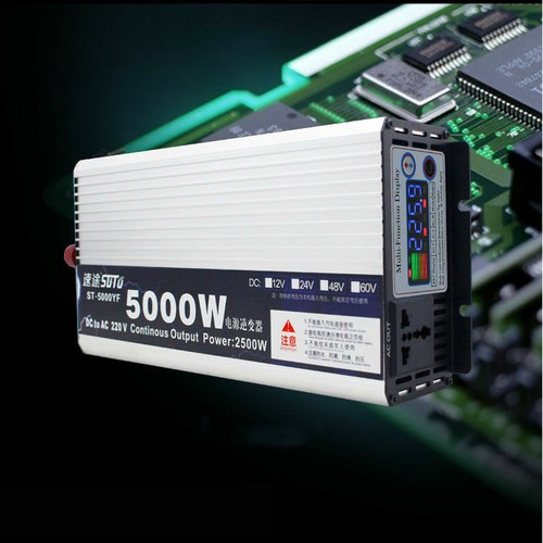 Inversor de potencia de onda sinusoidal pura de 5000 W 24 V a CA 220 V convertidor de potencia digital EE. UU. - Imagen 4 de 11
