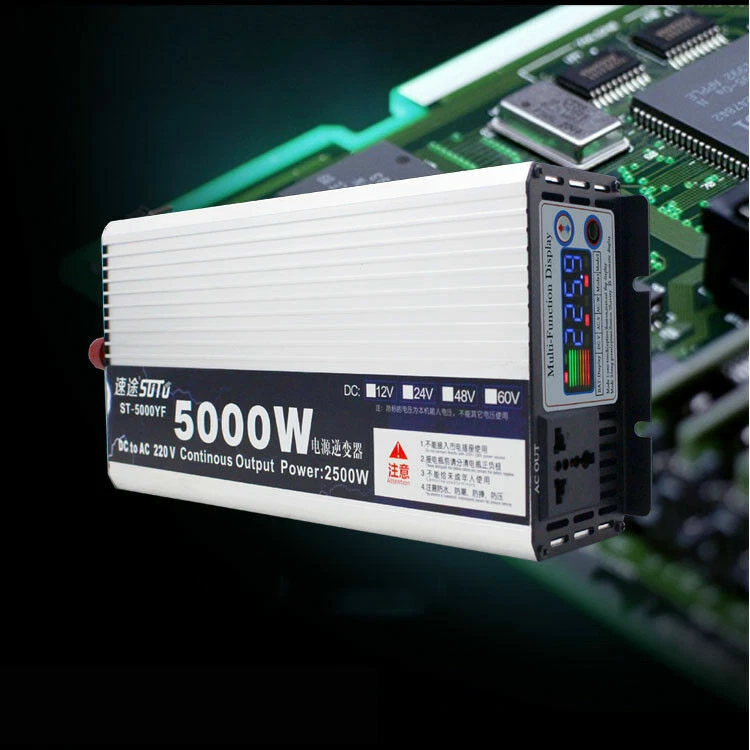Inversor de potencia de onda sinusoidal pura 5000 W DC 24V a AC 220 V EE. UU. Foto 4 de 4