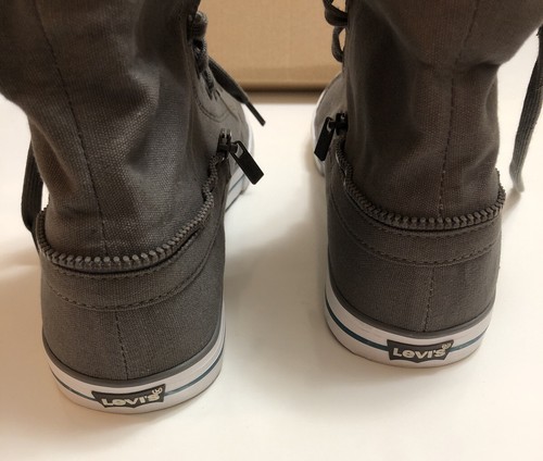 Levi’s Size 9.5 Lace Up High Top Charcoal Dark Teal Gray Turquoise Zip - Picture 5 of 11