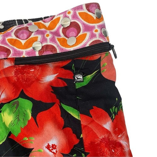 Floral Mini Skirt Reversible Colorful Print Party Fashion Skirt 0378 - Picture 7 of 8
